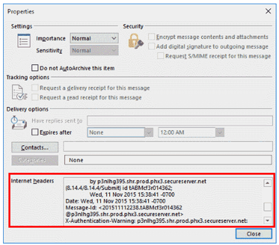 Setting properties. Заголовок письма в Outlook. Exchange Заголовок сообщения. Internet headers Outlook.